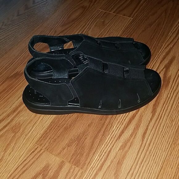 Propet leather black sandals air cushion  Sz 8.5 - Picture 5 of 8